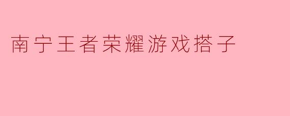 南宁王者荣耀游戏搭子