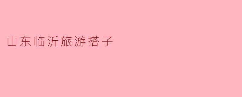 山东临沂旅游搭子