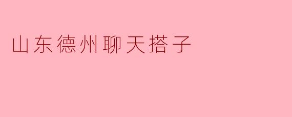 山东德州聊天搭子