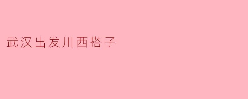 武汉出发川西搭子