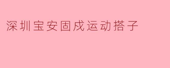深圳宝安固戍运动搭子