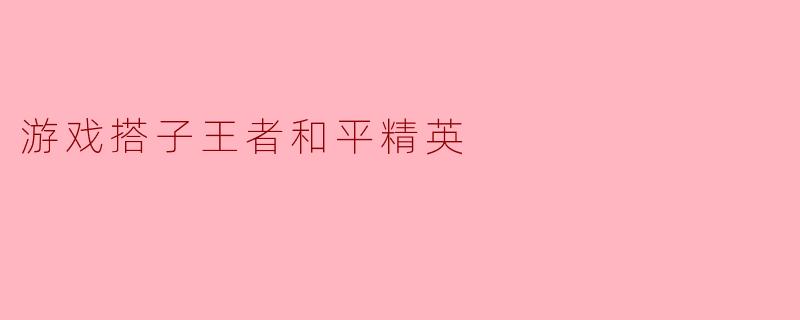 游戏搭子王者和平精英