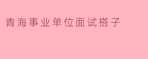 青海事业单位面试搭子