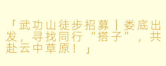 「武功山徒步招募｜娄底出发，寻找同行“搭子”，共赴云中草原！」