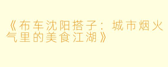 《布车沈阳搭子：城市烟火气里的美食江湖》