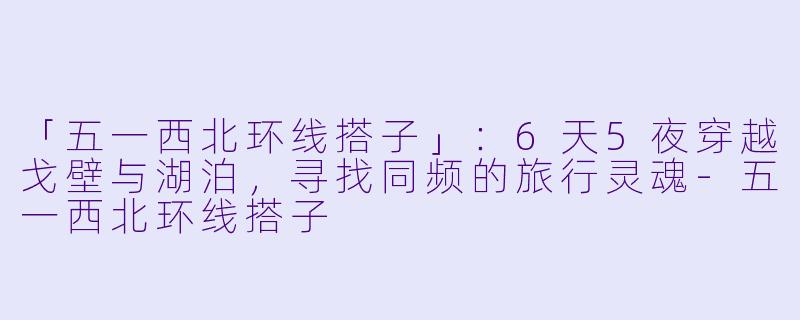 「五一西北环线搭子」：6天5夜穿越戈壁与湖泊，寻找同频的旅行灵魂-五一西北环线搭子
