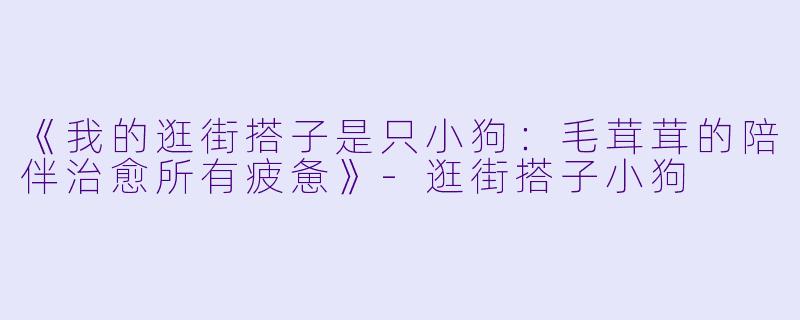 《我的逛街搭子是只小狗：毛茸茸的陪伴治愈所有疲惫》-逛街搭子小狗