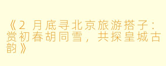 《2月底寻北京旅游搭子：赏初春胡同雪，共探皇城古韵》