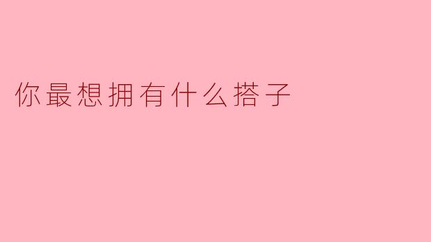 你最想拥有什么搭子