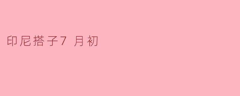 印尼搭子7月初