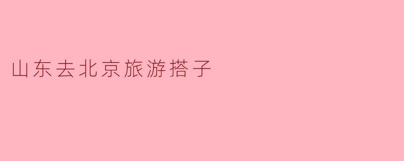 山东去北京旅游搭子