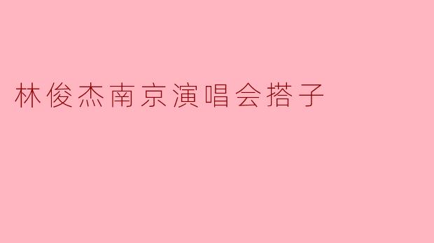 林俊杰南京演唱会搭子