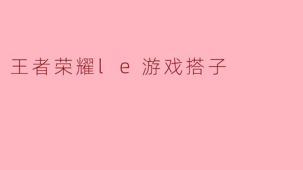 王者荣耀le游戏搭子
