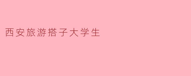 西安旅游搭子大学生