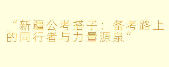 “新疆公考搭子：备考路上的同行者与力量源泉”