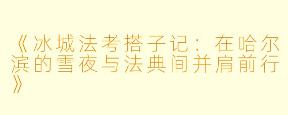 《冰城法考搭子记：在哈尔滨的雪夜与法典间并肩前行》