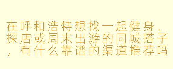 在呼和浩特想找一起健身、探店或周末出游的同城搭子，有什么靠谱的渠道推荐吗？