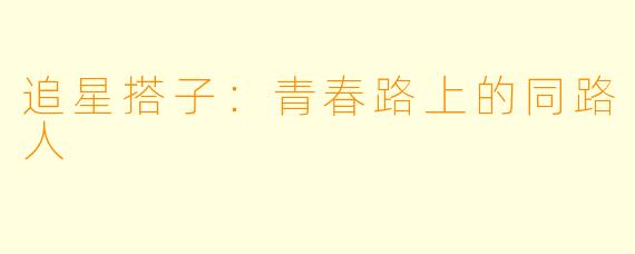 追星搭子：青春路上的同路人
