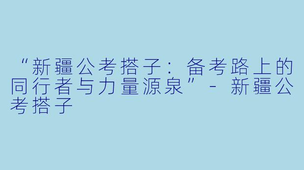 “新疆公考搭子：备考路上的同行者与力量源泉”-新疆公考搭子