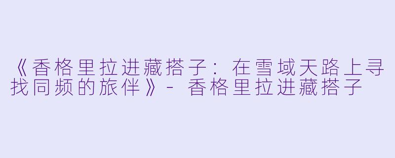 《香格里拉进藏搭子：在雪域天路上寻找同频的旅伴》-香格里拉进藏搭子