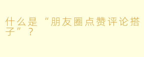 什么是“朋友圈点赞评论搭子”？