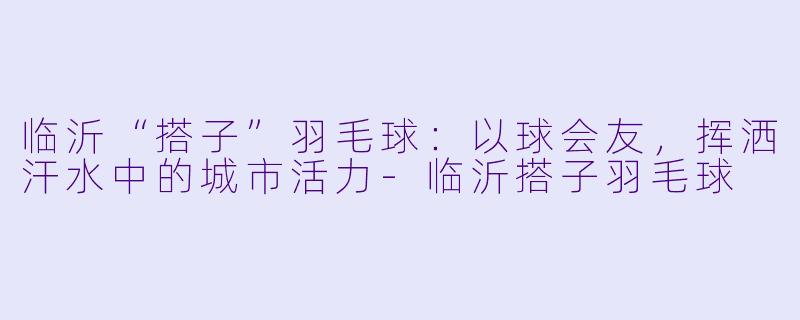 临沂“搭子”羽毛球：以球会友，挥洒汗水中的城市活力-临沂搭子羽毛球