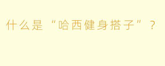 什么是“哈西健身搭子”？