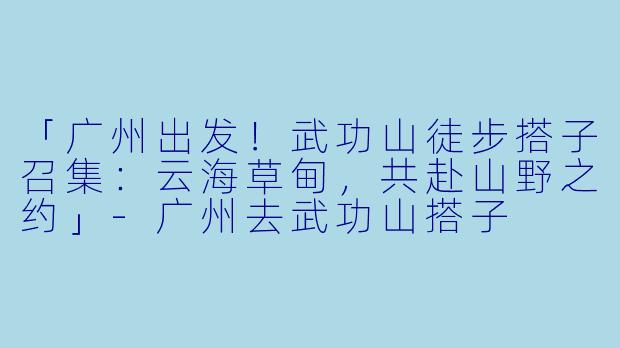 「广州出发！武功山徒步搭子召集：云海草甸，共赴山野之约」-广州去武功山搭子