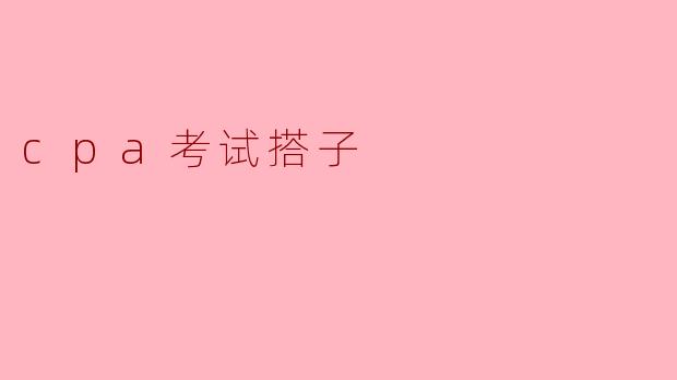 cpa考试搭子