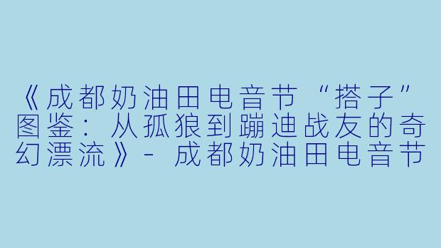《成都奶油田电音节“搭子”图鉴：从孤狼到蹦迪战友的奇幻漂流》-成都奶油田电音节搭子