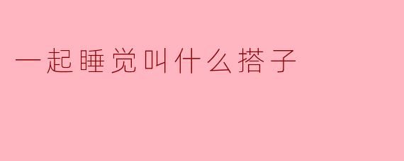 一起睡觉叫什么搭子