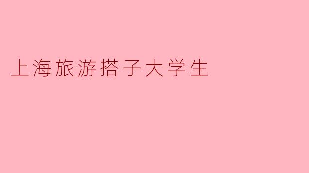 上海旅游搭子大学生