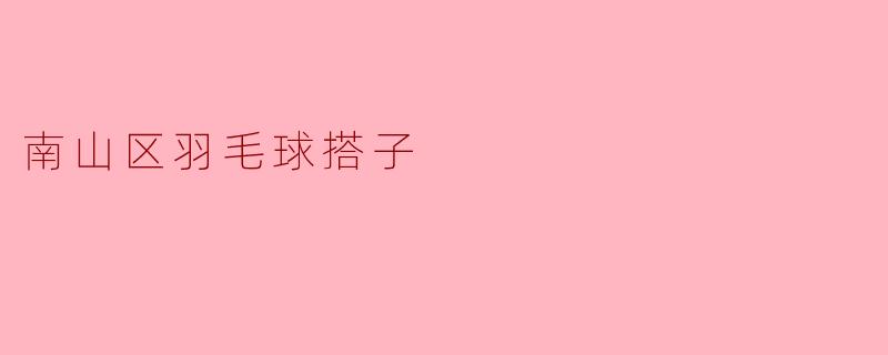 南山区羽毛球搭子