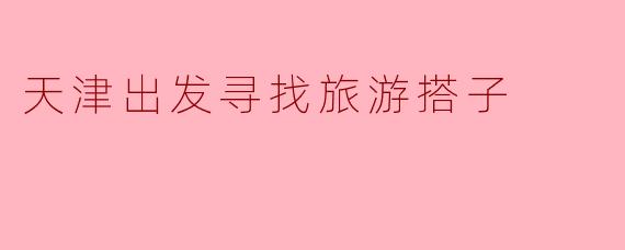 天津出发寻找旅游搭子