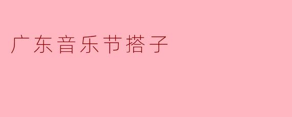 广东音乐节搭子
