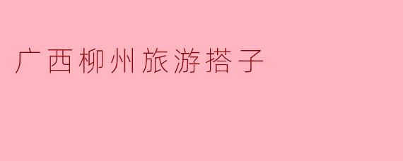 广西柳州旅游搭子