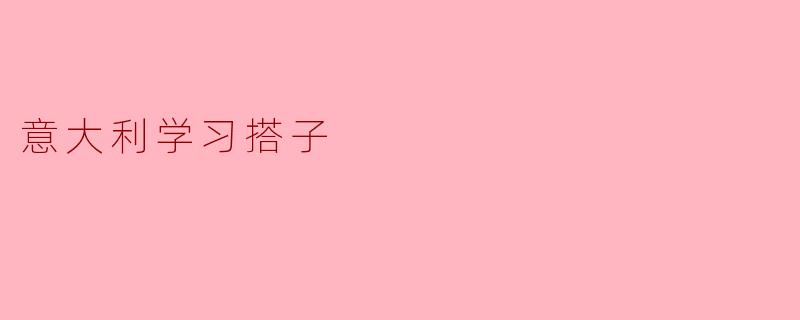 意大利学习搭子
