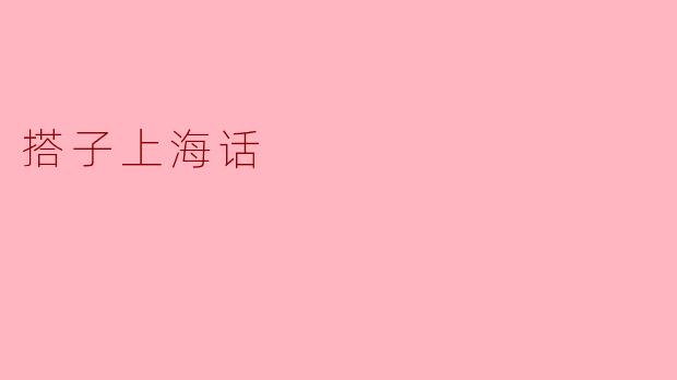 搭子上海话
