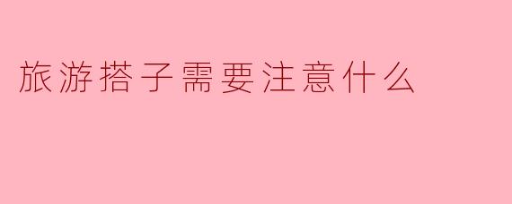 旅游搭子需要注意什么