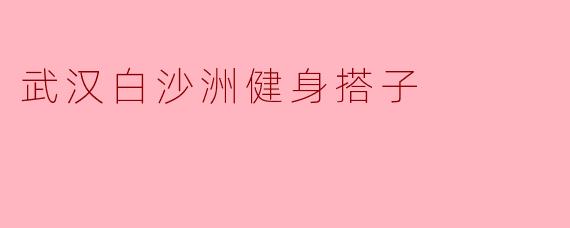 武汉白沙洲健身搭子