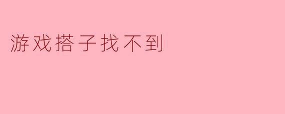 游戏搭子找不到