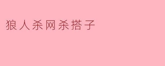狼人杀网杀搭子