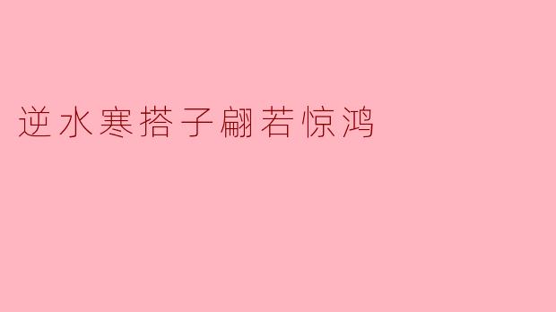 逆水寒搭子翩若惊鸿