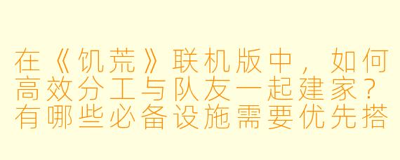 在《饥荒》联机版中，如何高效分工与队友一起建家？有哪些必备设施需要优先搭建？