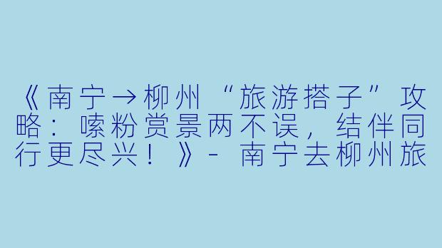 《南宁→柳州“旅游搭子”攻略：嗦粉赏景两不误，结伴同行更尽兴！》-南宁去柳州旅游搭子