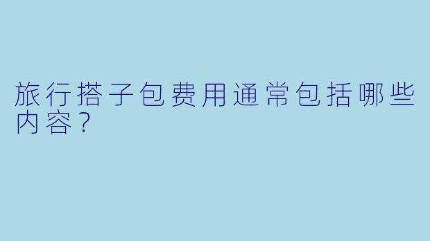 旅行搭子包费用通常包括哪些内容？