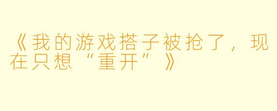 《我的游戏搭子被抢了，现在只想“重开”》