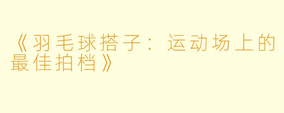 《羽毛球搭子：运动场上的最佳拍档》