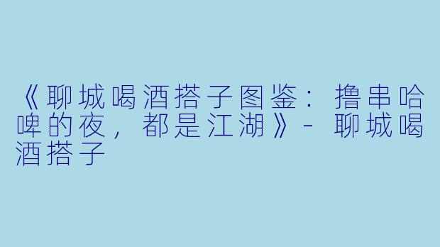 《聊城喝酒搭子图鉴：撸串哈啤的夜，都是江湖》-聊城喝酒搭子