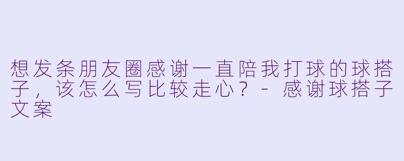 想发条朋友圈感谢一直陪我打球的球搭子，该怎么写比较走心？-感谢球搭子文案
